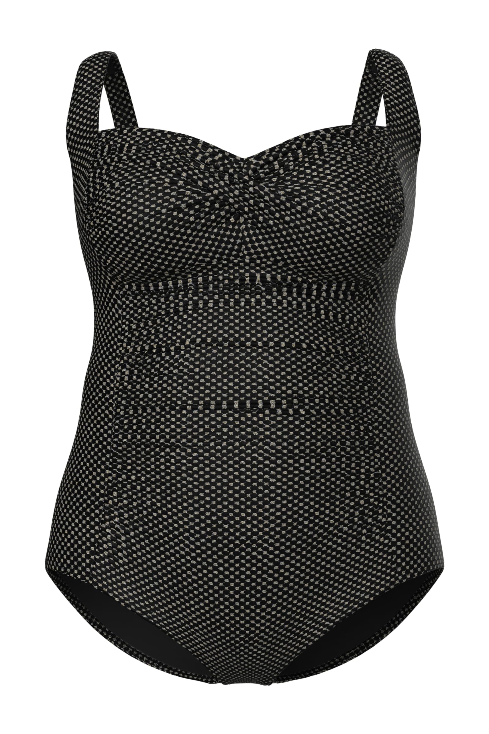 Ulla Popken Damen große Größen Übergrößen Plus Size Badeanzug, Metallic, Softcups, Powermesh-Vorderfutter 836116