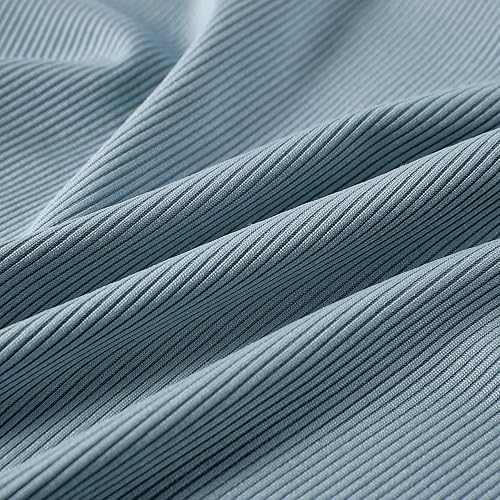 Miniatura 6 de LICOBOD XS-3XL - Conjunto de 2 piezas para mujer, conjunto acanalado de manga larga, camiseta ajustada, cintura alta, leggings elásticos casuales a