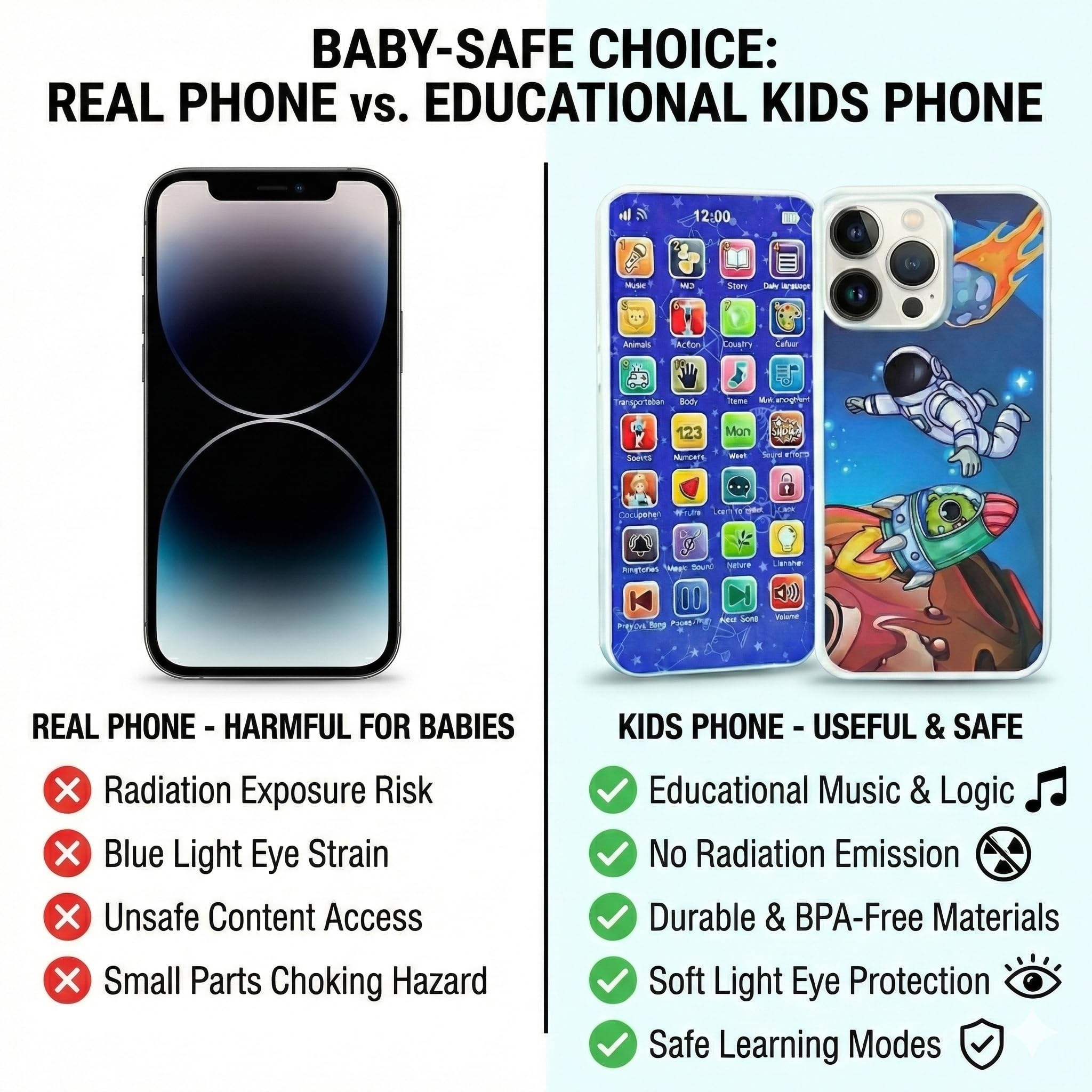 Kids Phone – Rechargeable Toy for Kids with 24 Learning Modes | Talking Dummy Mobile for Boys & Girls Age 2–12 | Educational Mobile Phone Toy with, Music & Games image 4