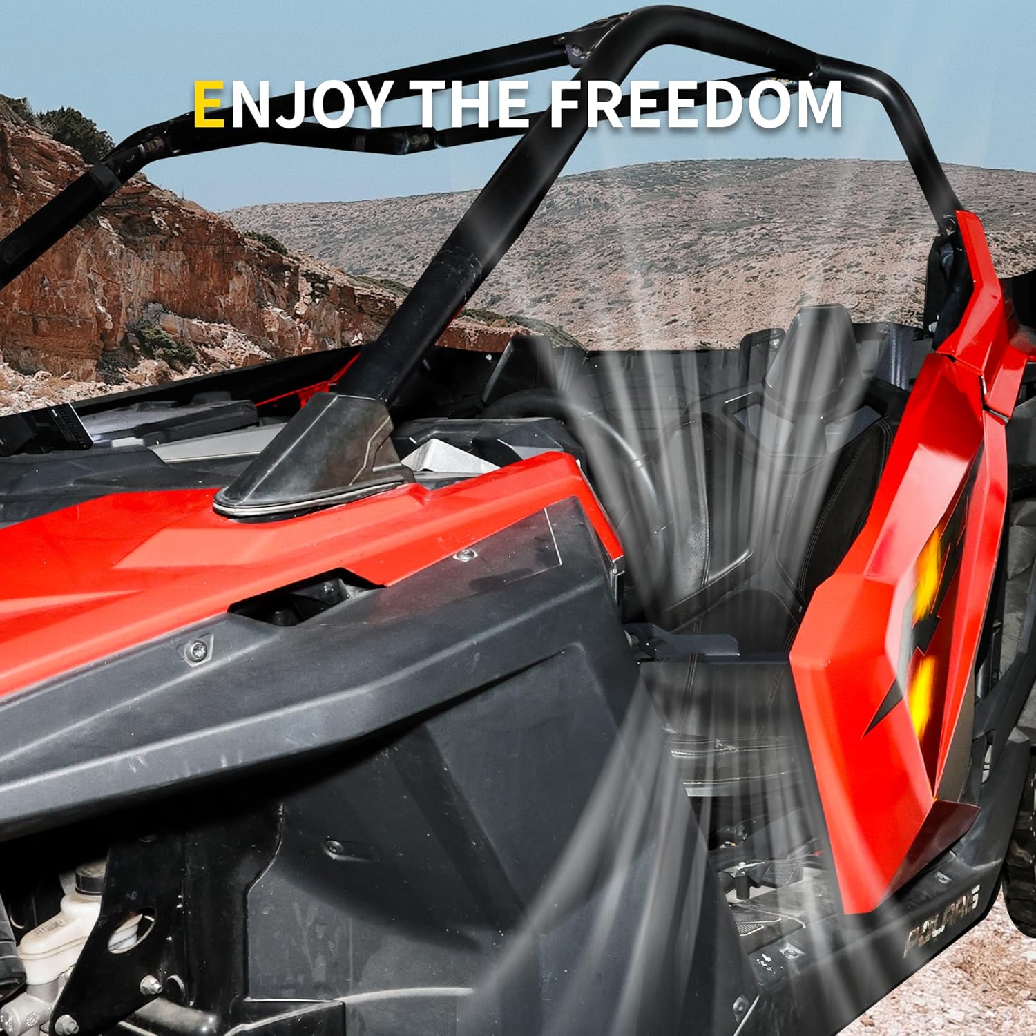 7" UTV RZR Door Latch Extender Compatible with Polaris RZR 200/900/1000/Turbo, Easy Cool UTV Door Latches Vent Extender for Can-Am X3 Max/Defender HD8 Doors Latch Extension, 1 Pair Black