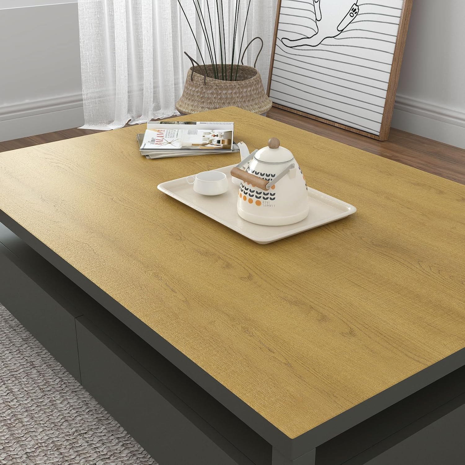 Decotalk Wood Grain Contact Paper Oak Wood Countertop Contact Paper for Countertops Woods Peel and Stick Wallpaper 17.7"x200" Wood Vinyl Wrap Woods Look Wallpaper