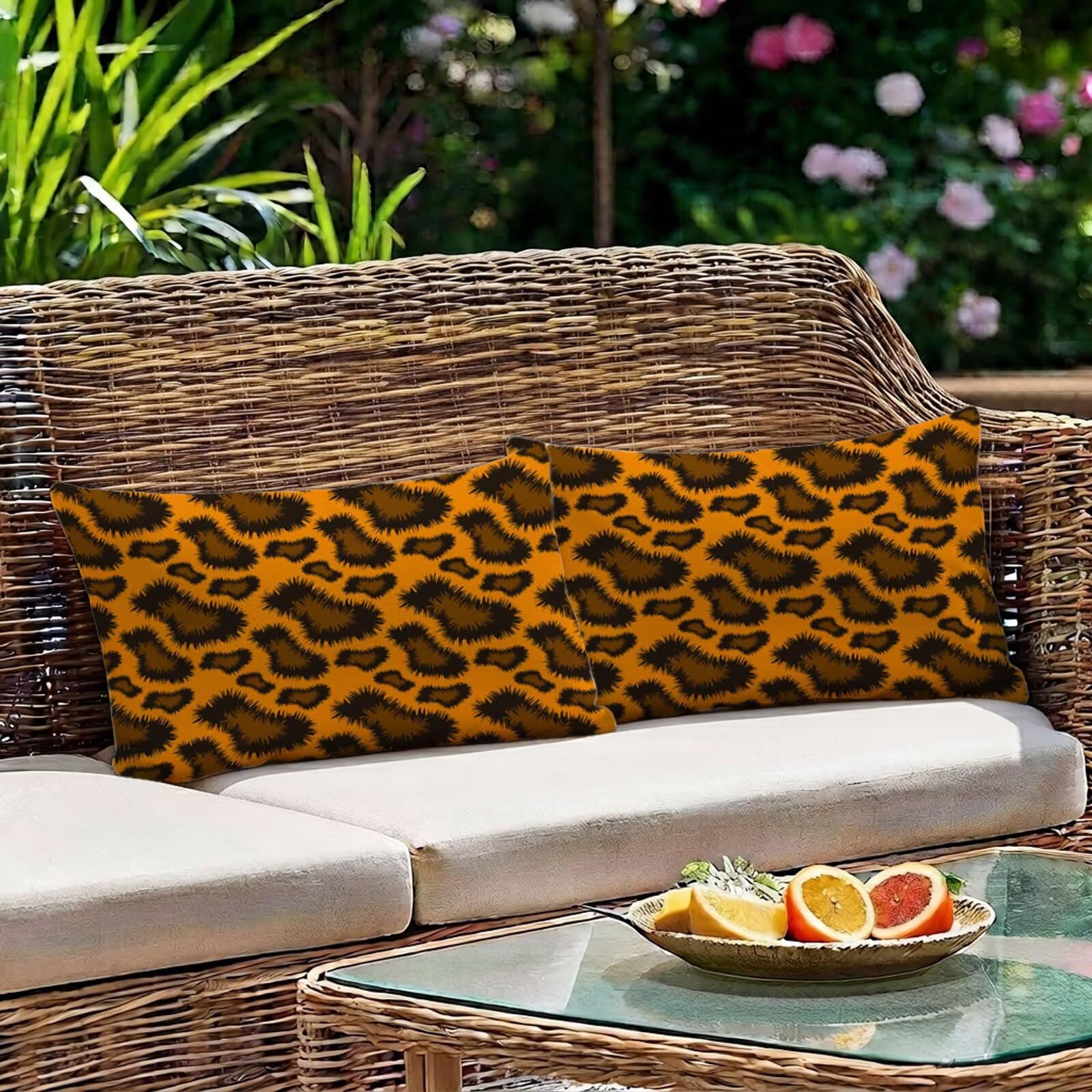 Zestaw 2 poduszek na sofę 60 x 80 cm pomarańczowe poszewki na poduszki na