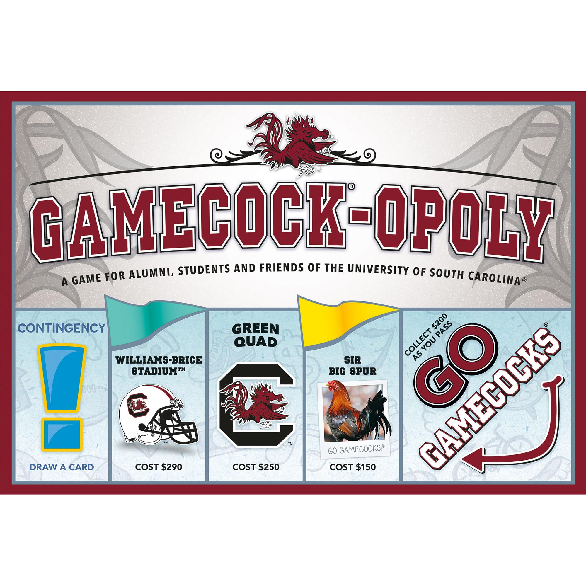 Late for The Sky Gamecock-Opoly University-Themed Family Board Game, Opoly-Style Strategy for 2–6 Players, Ages 8+, Fast 1-Hour or Traditional Play