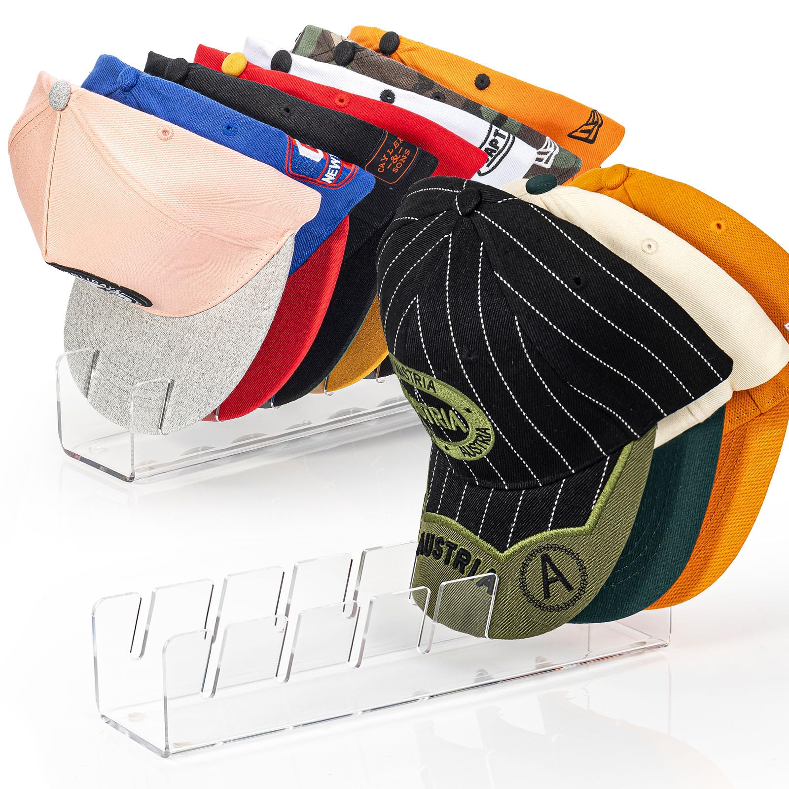 OAPRIRE Clear Acrylic Baseball Hat Organizer for Closet/Desktop 2 Pack