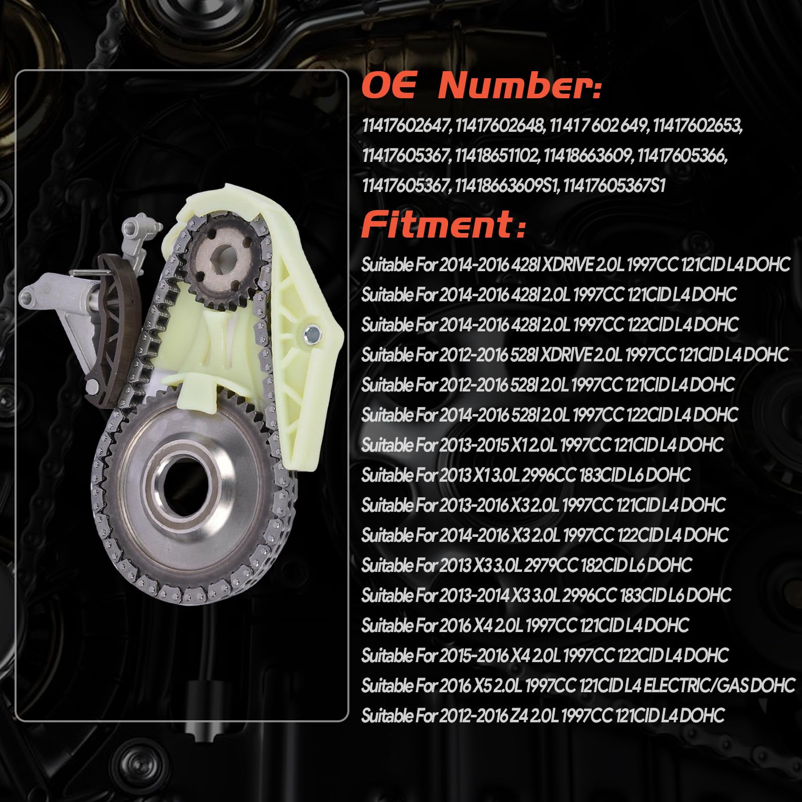 Amazon.com: yeedaky Oil Pump Timing Drive Chain Set 11417605366 
