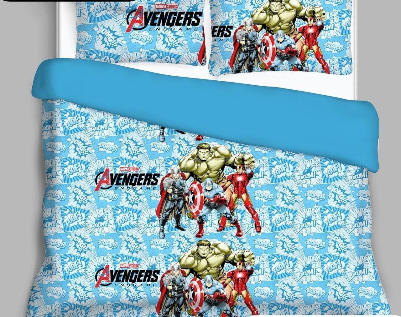 Harbell Home 160GSM 100% Cotton Super Soft Cartoon Printed Bedsheet for Kids Room Double Bed Queen Size with 2 Pillow Covers. (Design 2)