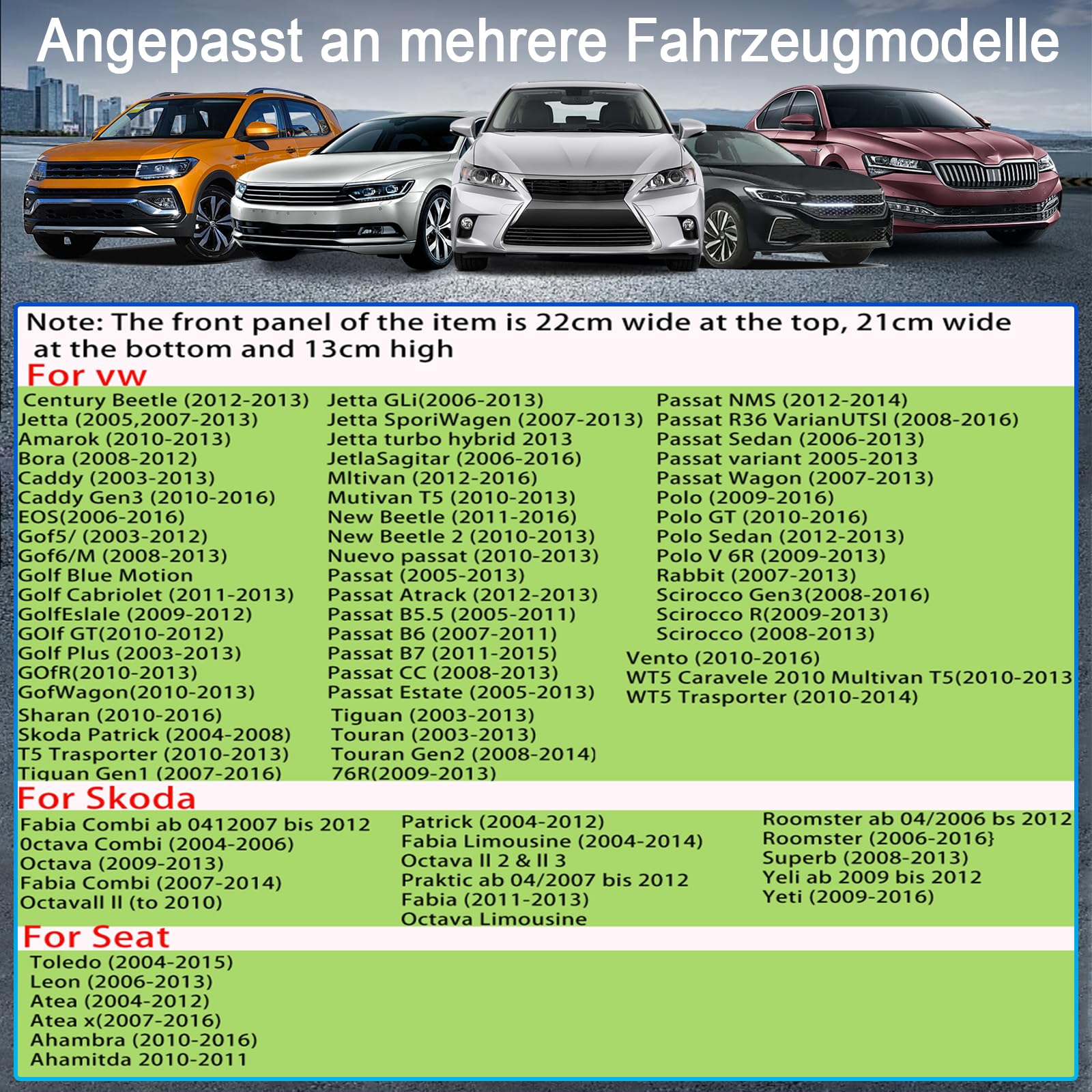 CarPlay Autoradio pour VW Golf 5 6 Passat Jetta Caddy Polo CC Tiguan EOS Touran T5 Skoda, 7 Pouces sans Fil Carplay & Android Auto, Puissance élevée/Bluetooth/FM/AM Radio/USB/DSP/RDS/SWC