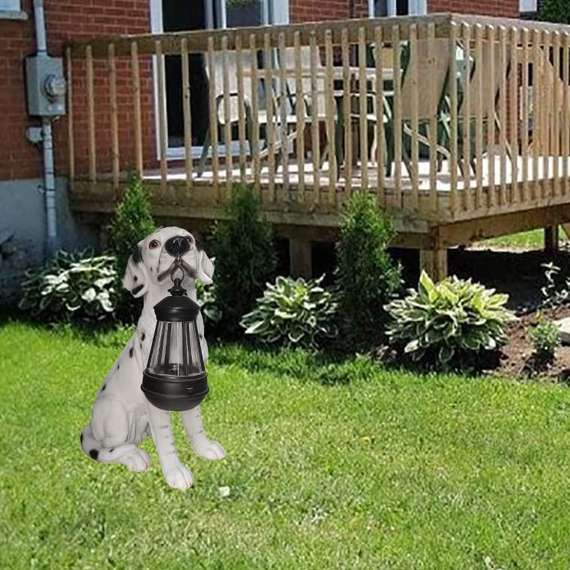 Garden Dog Statues, Outdoor Solar Dog Ornaments, Solar Lights Outdoor Dog Statue, for Patio, Lawn, Yard,Dalmatians