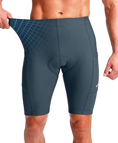 Miniatura 3 de Bikewa - Pantalones cortos de ciclismo para hombre, con acolchado 3D, para ciclismo de carretera o montaña, FPU 50+, bolsillos con cremallera