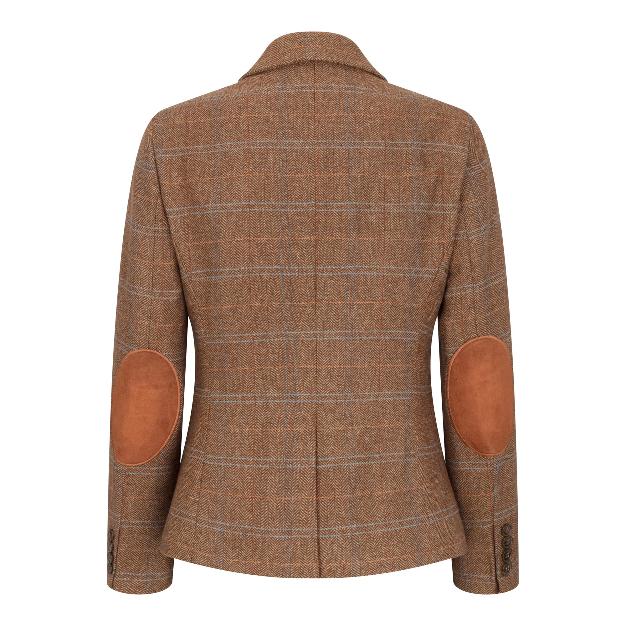 Blazer de Tweed de Corte Entallado Para Mujer Con Cuadros de Espiga