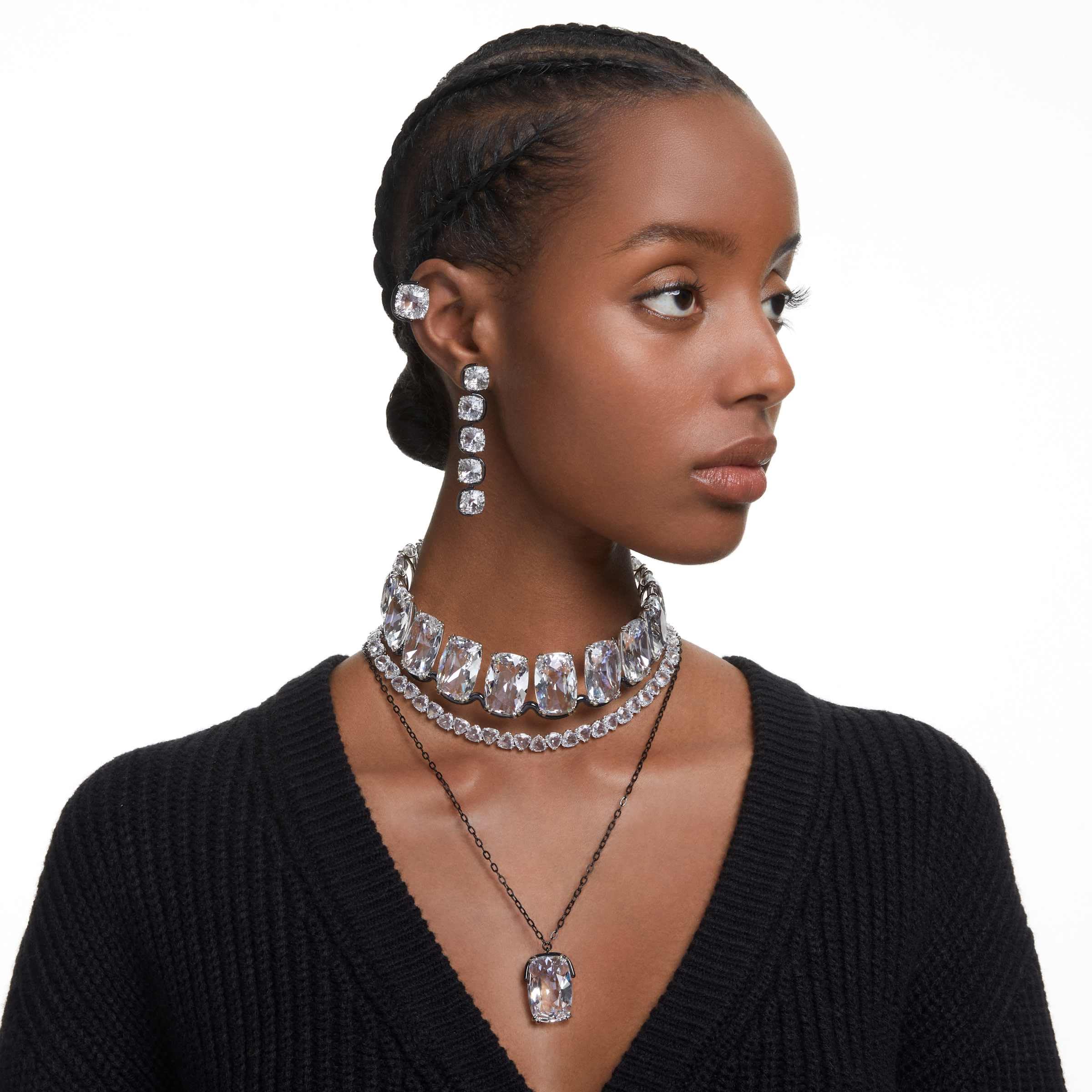 Swarovski Harmonia collana, orecchini e bracciale collezione di gioielli di cristallo, cristalli trasparenti
