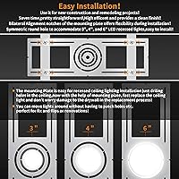 Vista 5 de Placa de montaje de nueva construcción, 3-4-6 pulgadas, kits de carcasa de iluminación empotrada LED, accesorio de soporte de acero plano