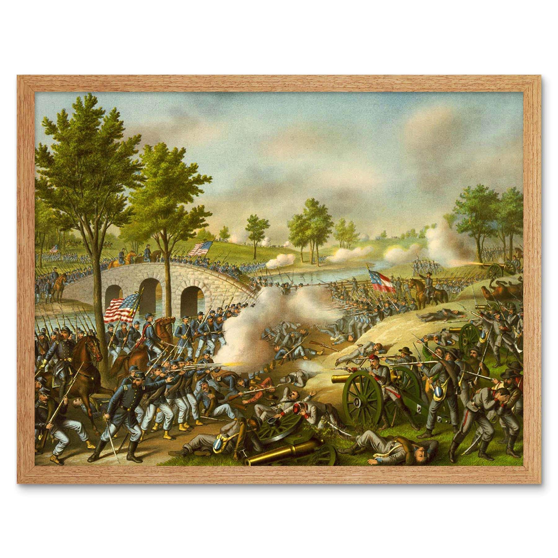 Wee Blue Coo War American Civil Battle Antietam USA Art Print Framed Poster Wall Decor 12X16 Inch
