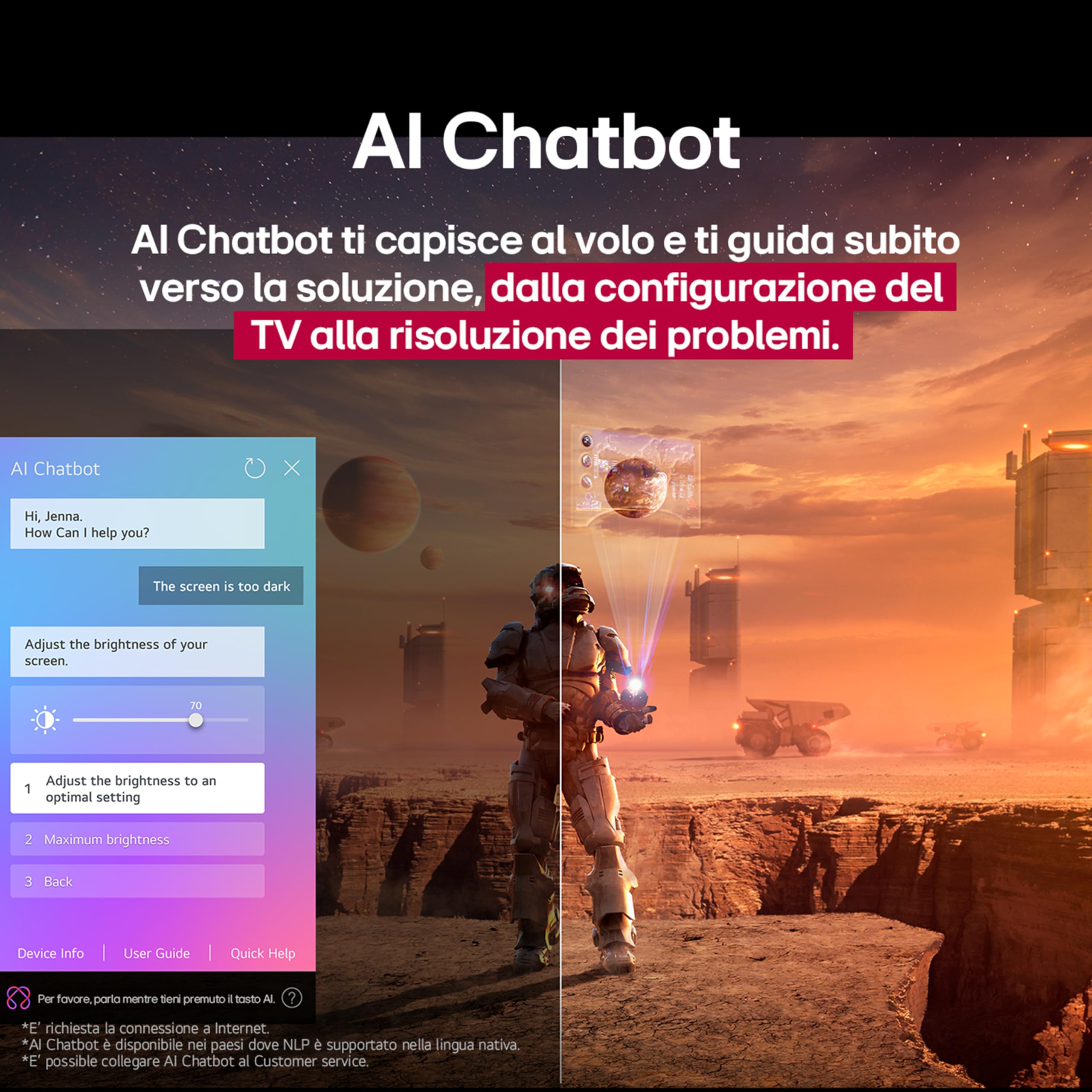 LG QNED70 Smart TV 50 pollici 4K, Processore α7 Gen8, Dynamic QNED Color, webOS AI, Gaming VRR 4K@60Hz