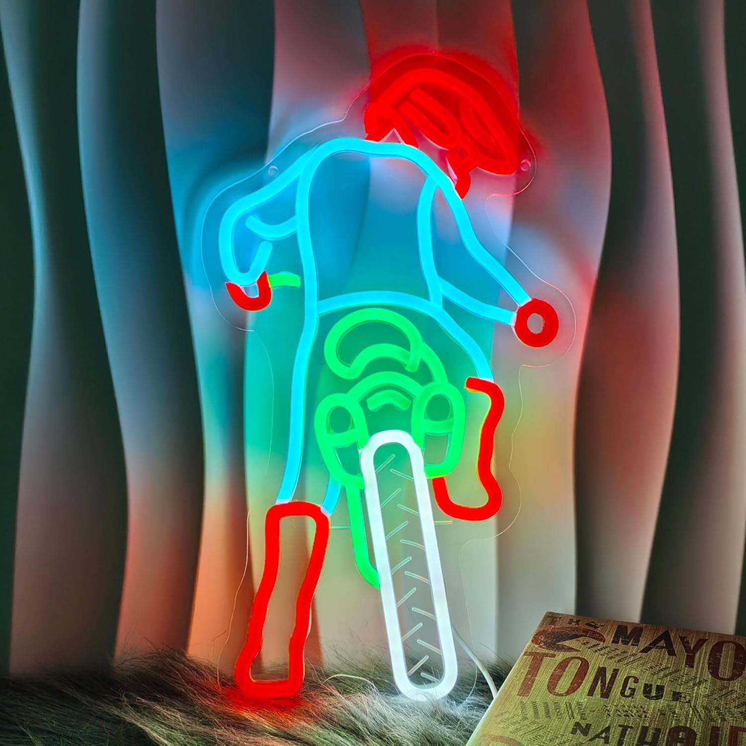 Off-Road Motorcycle Neon Sign – LED Motorcycle Decor Light for Garage, Man Cave, Bedroom, or Bar – Cool Motorcycle Neon Lamp for Riders and Fans ypy-Red