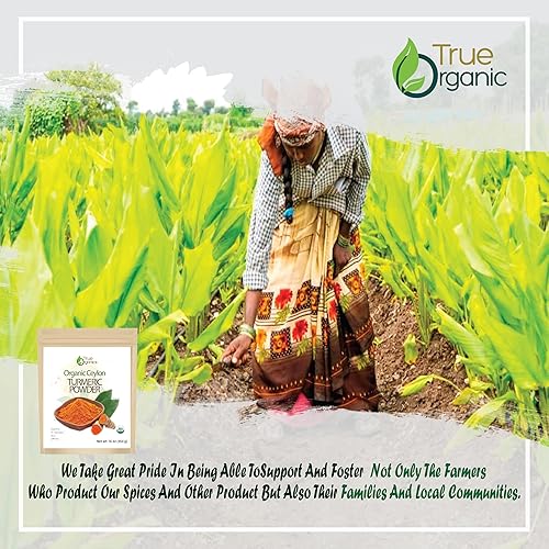 Miniatura 4 de True Organic Ceilán cúrcuma en polvo, bolsa a granel de 1 libra, certificado orgánico, certificado por USDA, sin OMG, polvo de cúrcuma orgánica de
