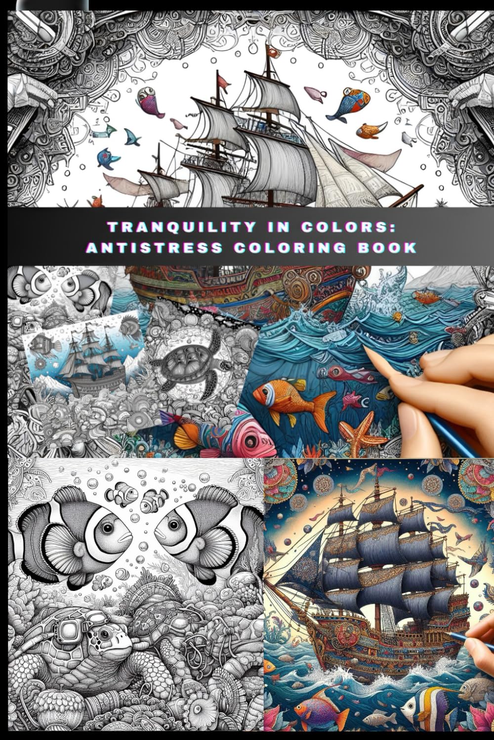 Tranquility in Colors: Anti-stress coloring book: Exploring Underwater Serenity: A Therapeutic Journey of Art and Relaxation with 50 Highly Detailed Drawings!: 1