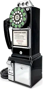 FeteFone The Public Vintage Audio Guest Book Phone, Unique Voicemail Message Recorder, Guestbook Alternative for Wedding, Bridal Shower, Birthday Party, Baby Shower, Anniversary, Engagement, Black