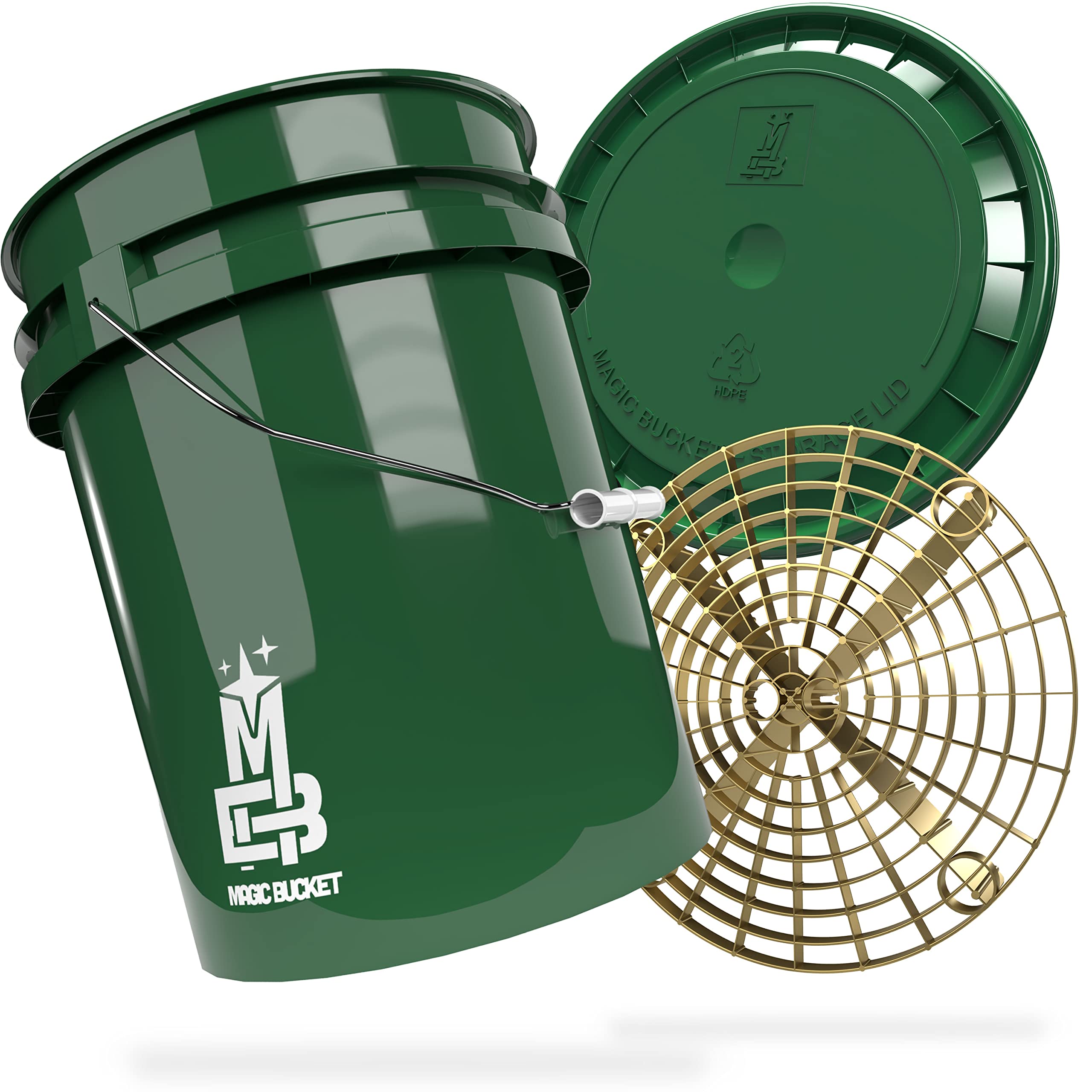 Magic Bucket | Paquete de Lavado a Mano | Cubo de Lavado con Tapa de Cubo a Juego 5 US GALLONS Aprox. 20 litros | con Inserto de Cubo Grit Guard Colador de Suciedad | Set de Lavado