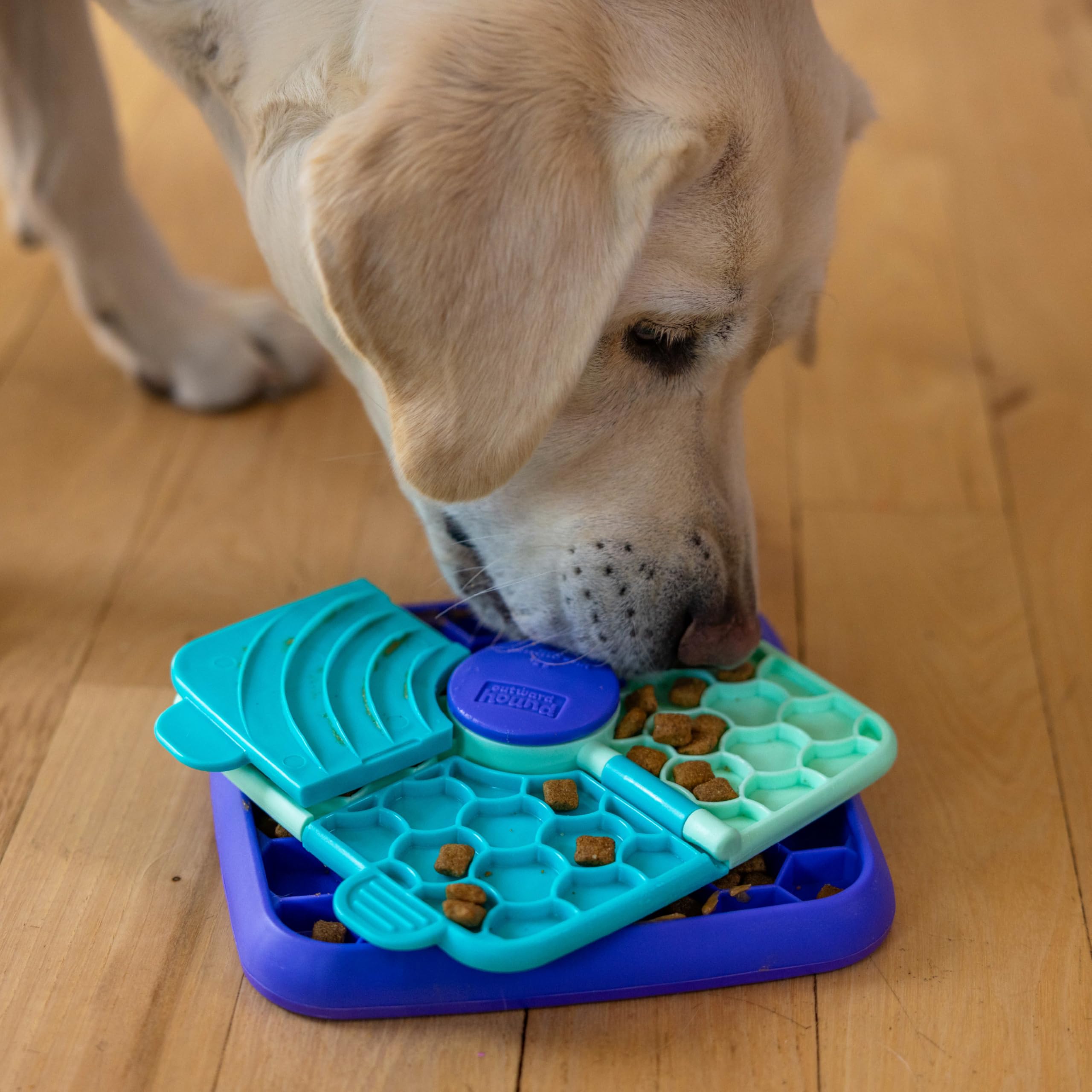 Outward Hound by Nina Ottosson Lick N’ Flip 3-in-1 Interactive Dog Puzzle Toy, Lick Mat & Slow Feeder – Calming Enrichment for Small & Medium Dogs, Holds 1 Cup of Wet of Dry Food, 7.4 in x 7.4 in - image 8