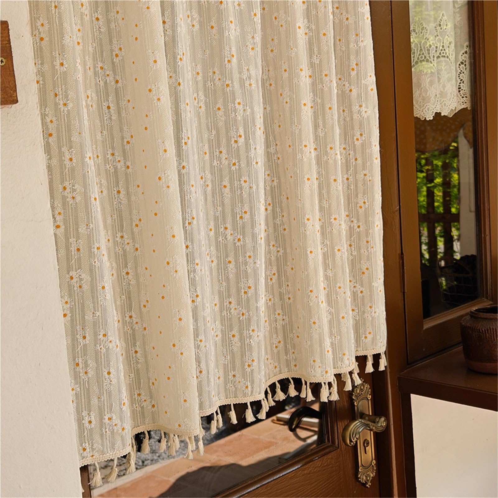 Rideaux de Cuisine pour Demi-FenêTre,Rideaux Courts Filtrant LumièRe