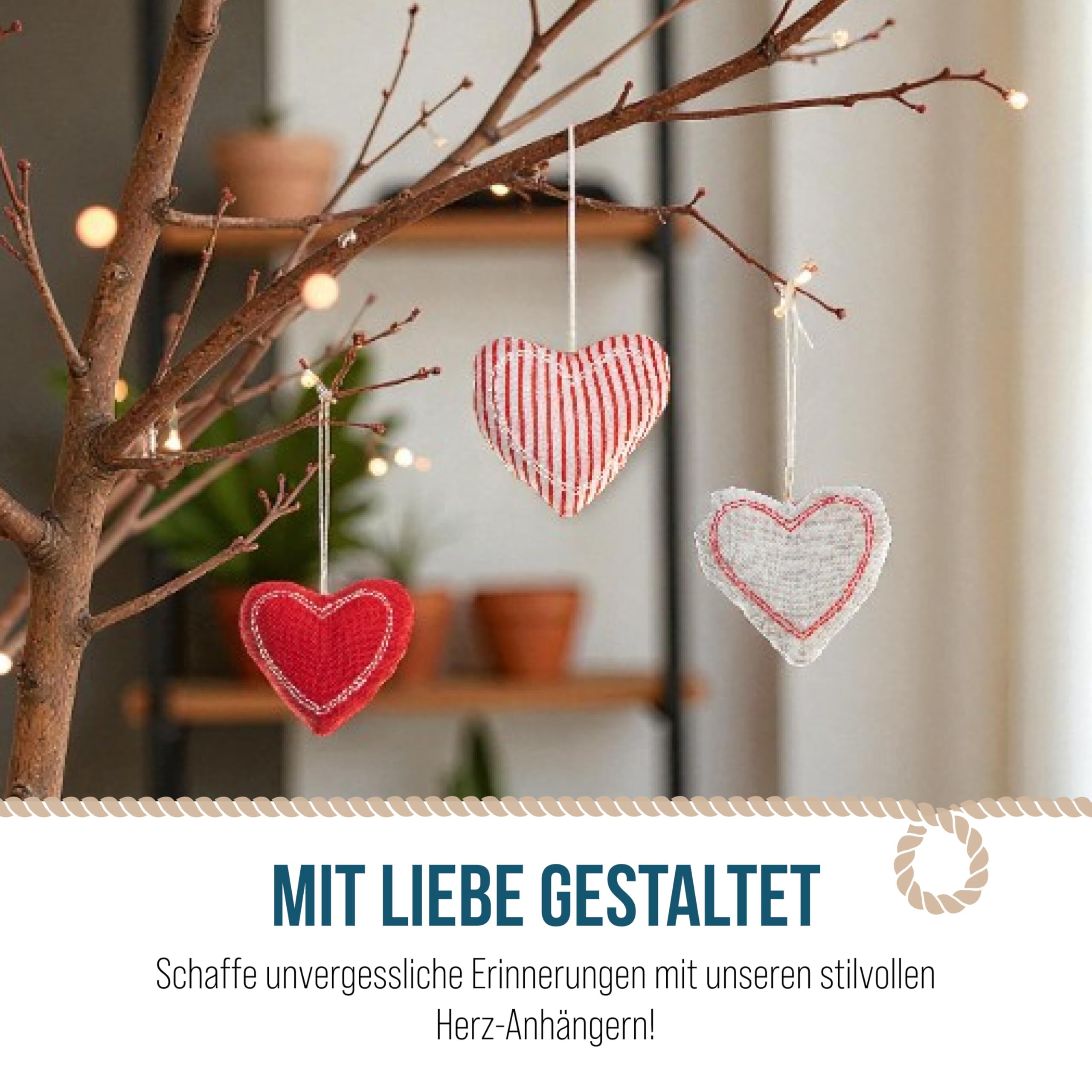 Logbuch-Verlag 12 hartvormige hangers pastelkleuren - hartvormige