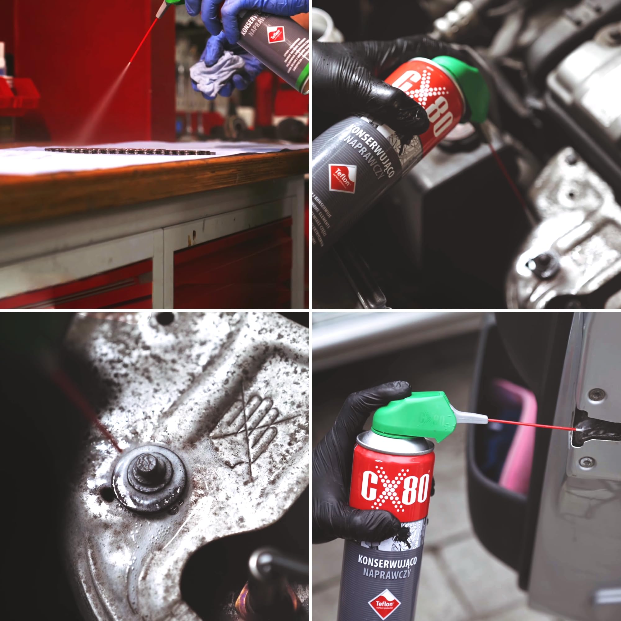 CX80 Teflonspray Spray - Trockenschmierspray, Gleitspray & Multifunktionsschmiermittel - Kettenspray Fahrrad, Motorrad & Industrie - Korrosionsschutz - Bestschweissen.de (6, Duospray 250 ml)