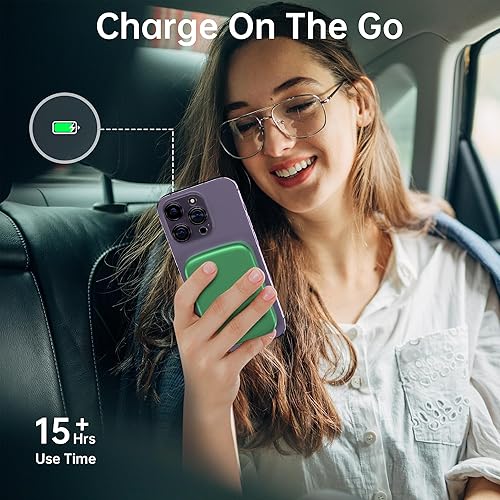 Miniatura 10 de Banco de energía, banco de energía inalámbrico magnético de 10000 mAh compatible con MagSafe, paquete de baterías para iPhone 141312, Samsung Galaxy