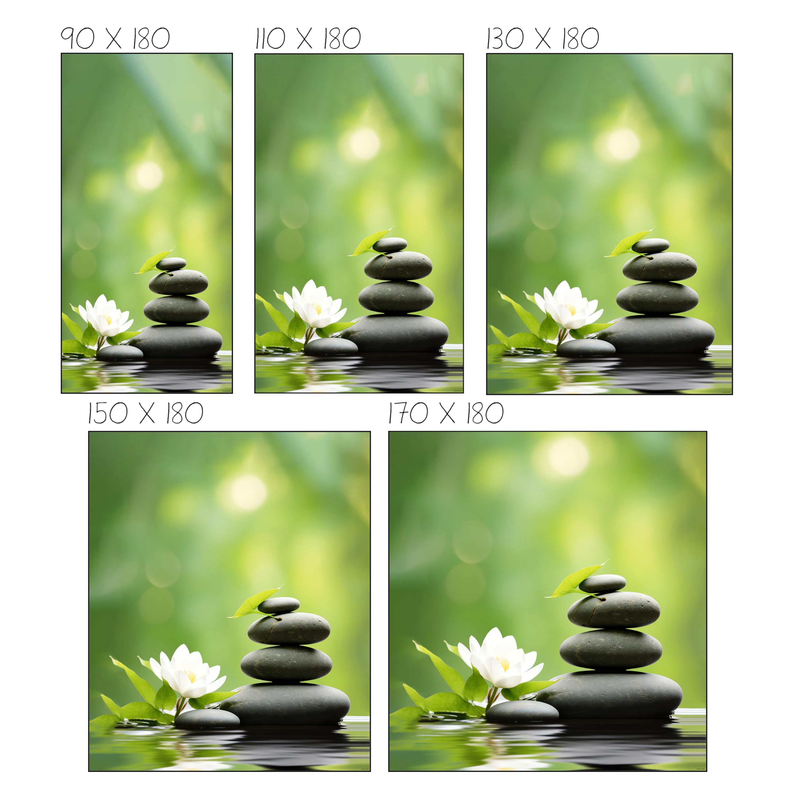 Blindecor Digital | Rollo durchscheinend Bedruckt | Familie Zen | Modell Z-Teich | 150 x 180 cm (Breite x Höhe) | Stoffgröße 146 x 175 cm | Fensterrollos