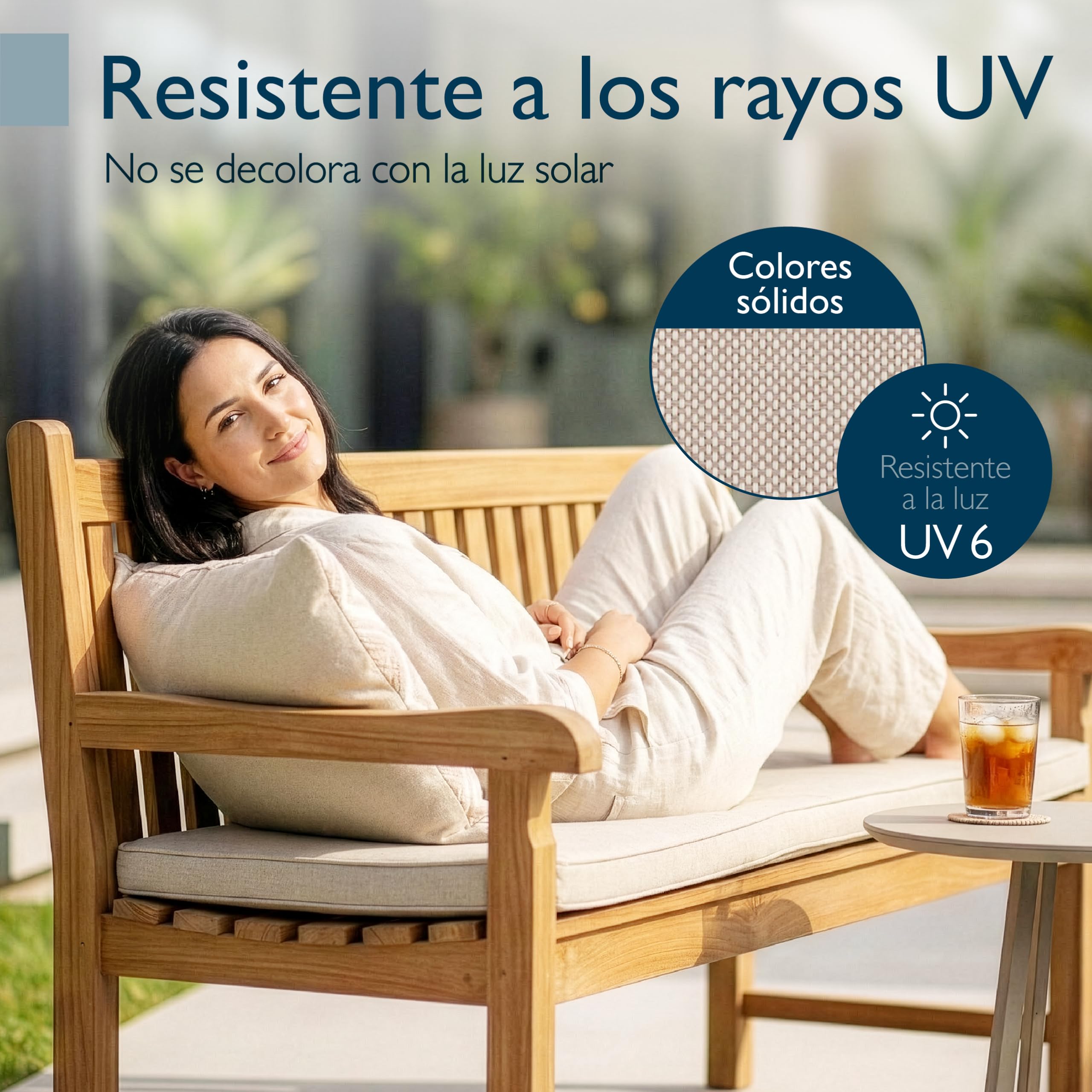 Beautissu cojín de Banco para Exterior Impermeable Resistente a los Rayos