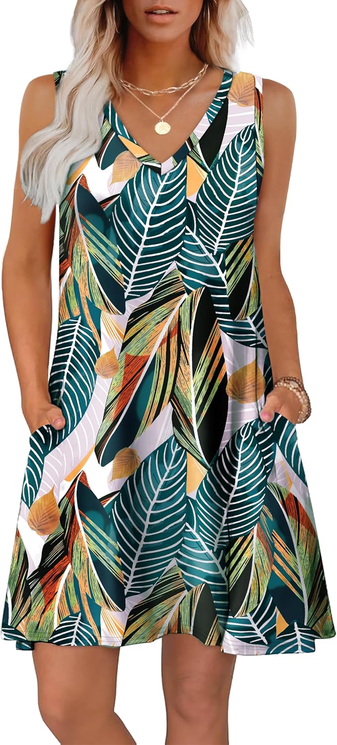 WIHOLL Hawaiian Summer Dresses Women 2025 Coverup Loose V Neck