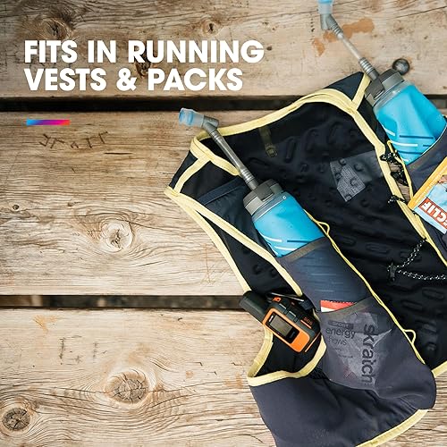 Miniatura 3 de HydraPak UltraFlask Speed (16.9 fl oz o 20.3 fl oz), botella de agua plegable suave para chalecos de hidratación y paquetes de correr con tapa fácil