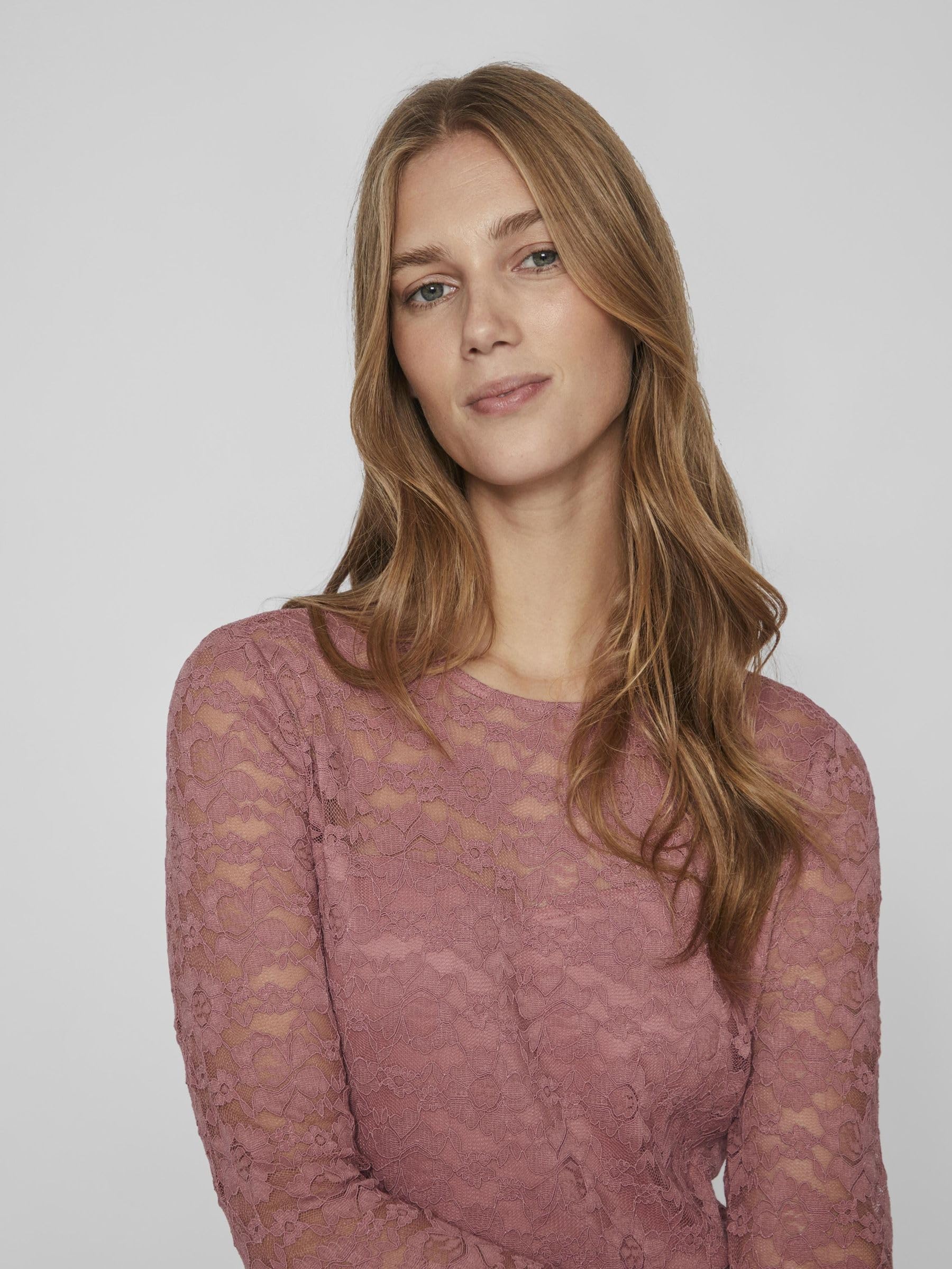Vila Damen Vikalila L/S Lace Dress - Noos Dress