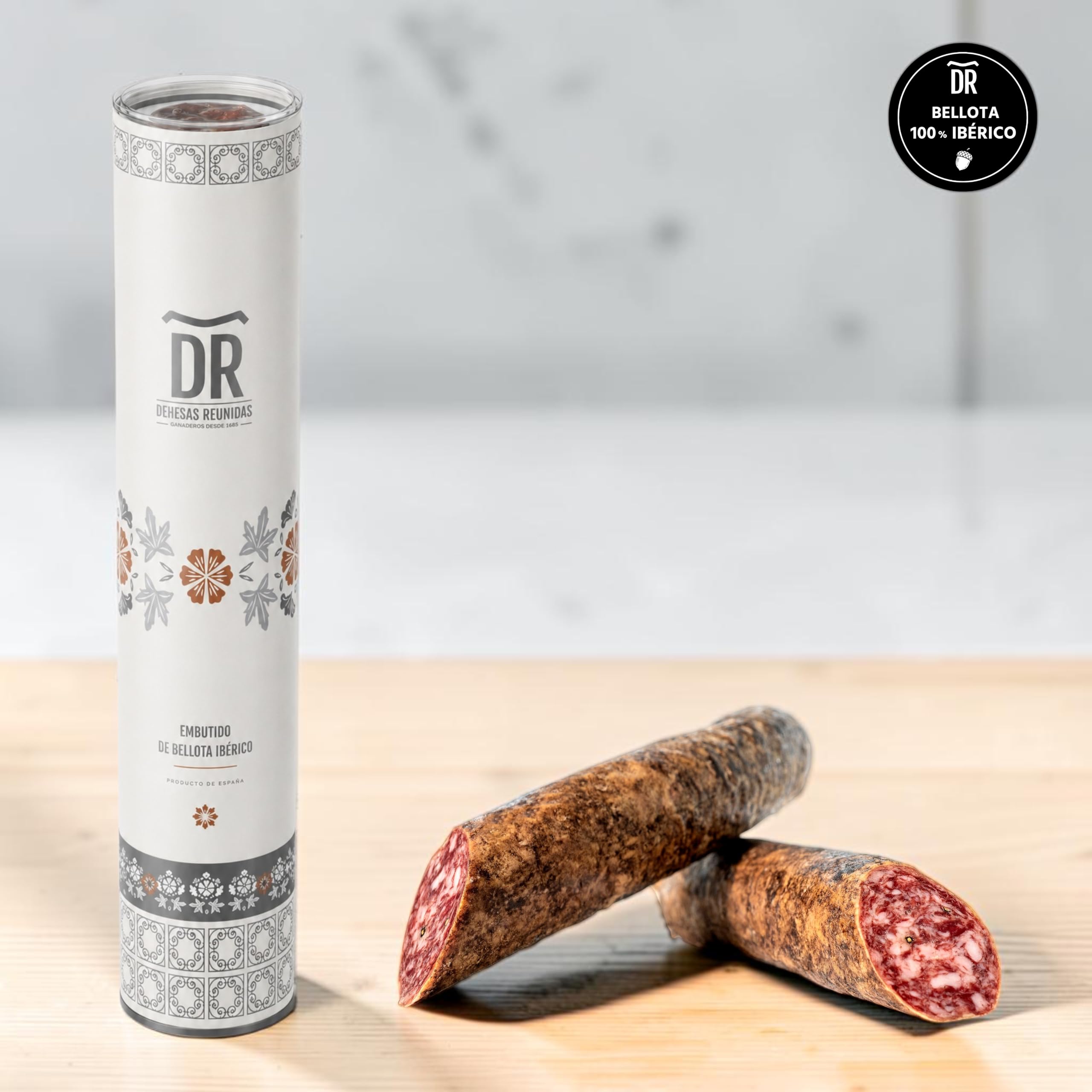 Dehesas Reunidas Saucisson ibérique de Bellota Cular, pièce entière - 100% porc ibérique, affinage artisanal