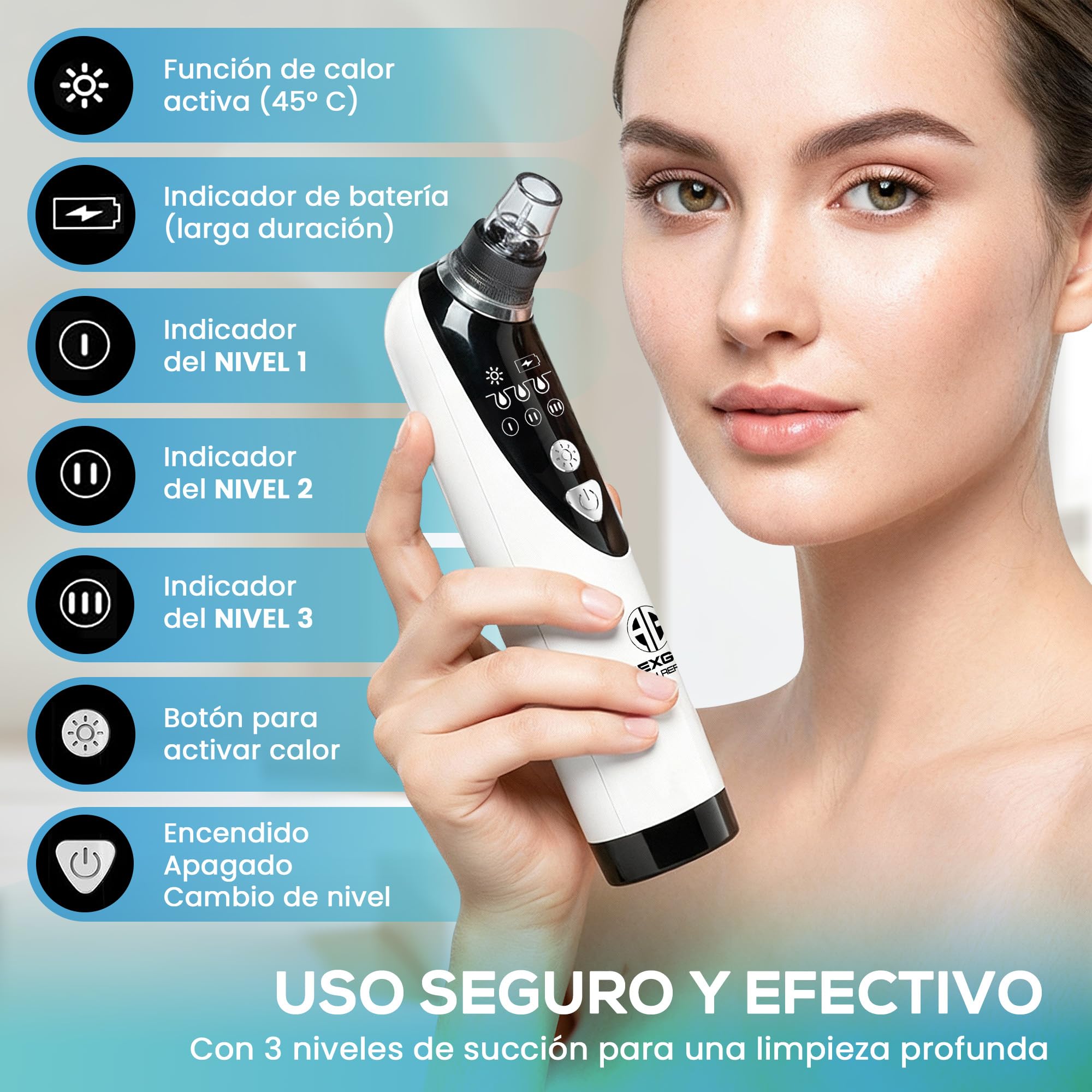APEXGODS Succionador de Puntos Negros Eléctrico 45°C Profesional