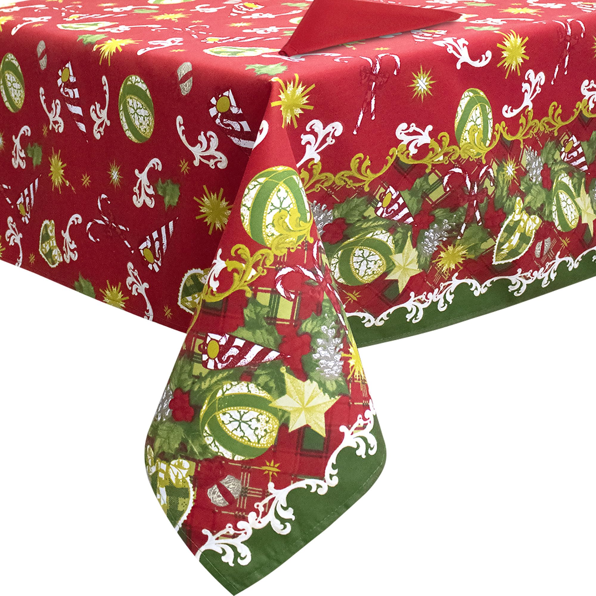 Nada Home Tovaglia Natalizia servizio da tavola + tovaglioli Natale 6 Posti 6979