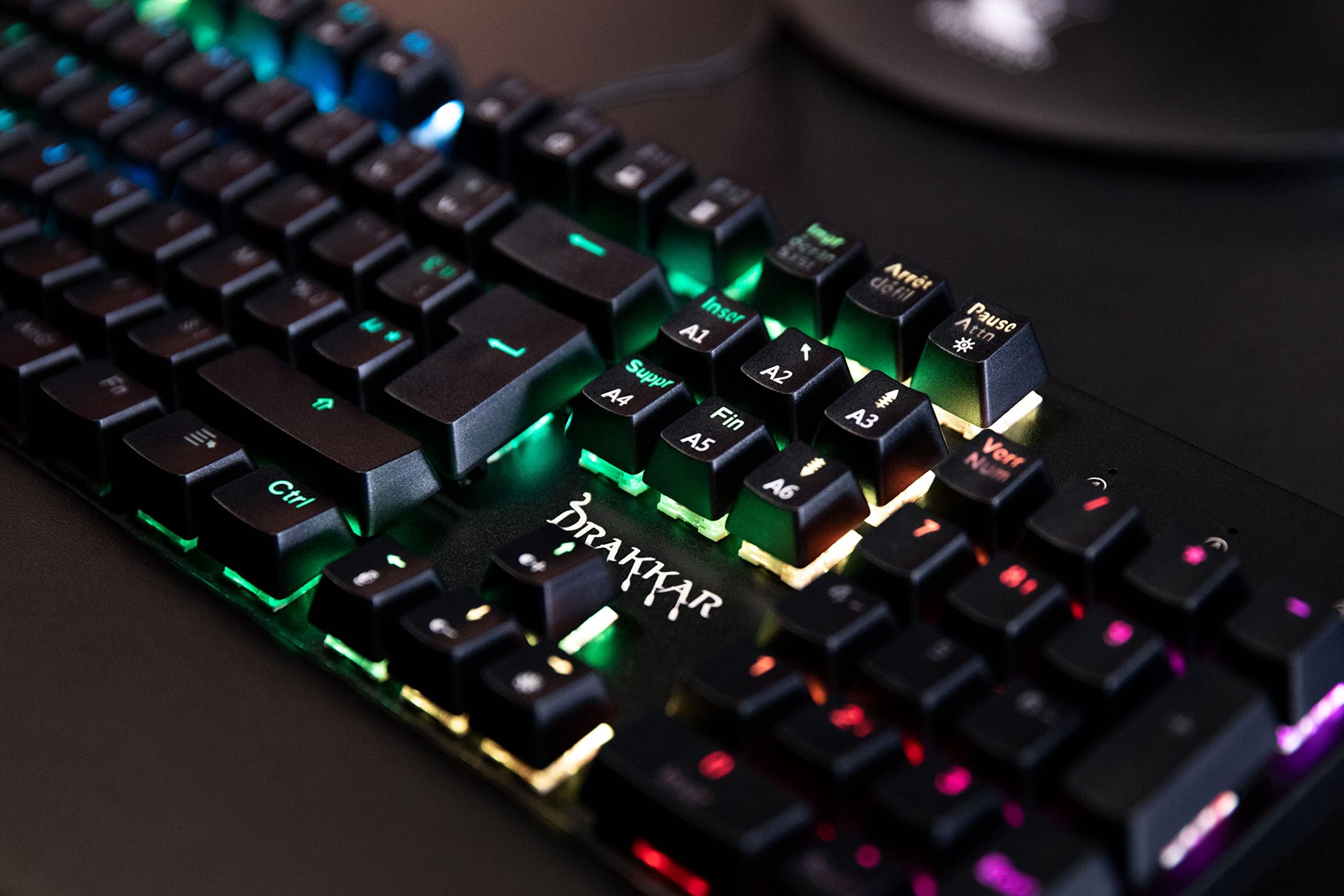 Konix Drakkar Tastiera gaming meccanica con cavo Helheim Elite AZERTY - Anti-ghosting completo - Retroilluminazione RGB