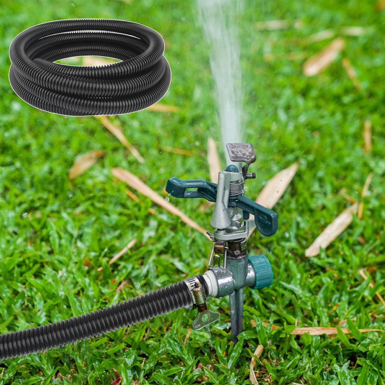 Vaskula Saugschlauch Flexibler Förderschlauch 4m Spiralschlauch 25mm Absaugschlauch Schlauch Universal Teichschlauch Poolschlauch für Gartenpumpen Sauganlagen Hauswasserwerke Pumpenschlauch