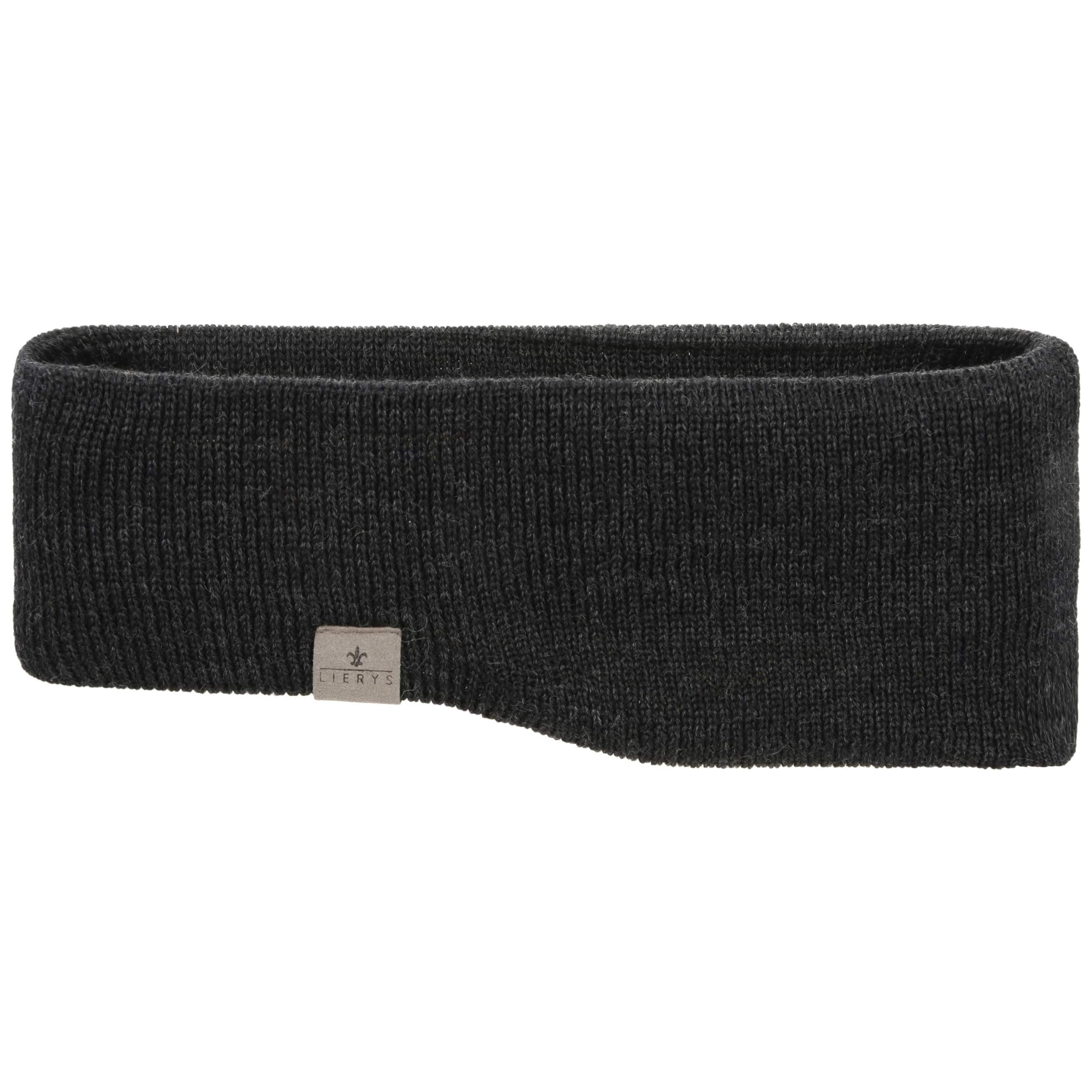 Lierys Amparo Merino Wool Headband Knit Band ski Band (One Size - Anthracite)