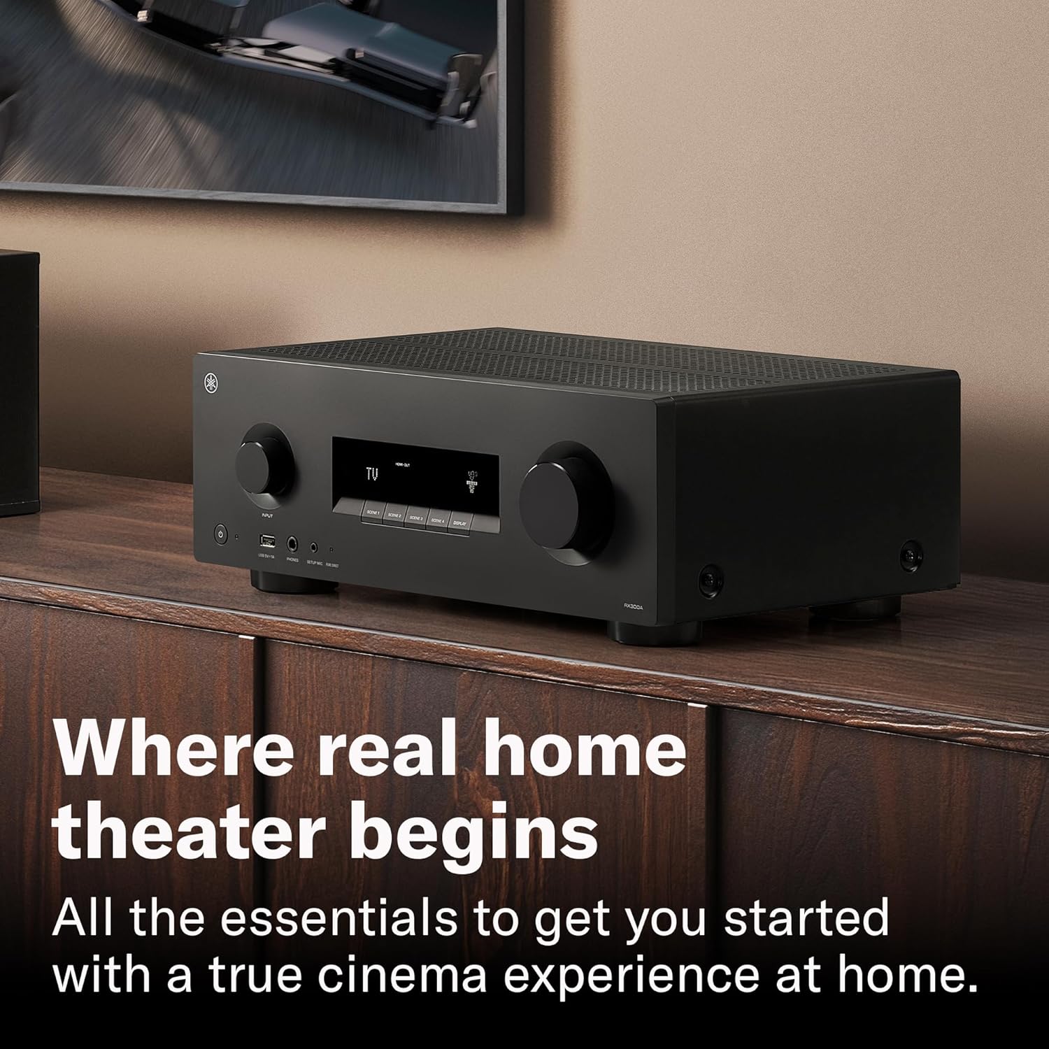 Yamaha RX300A 5.2-Channel Home Theater AV Receiver with Dolby Atmos, 4K120/8K HDMI and Bluetooth Multipoint (Black) 3