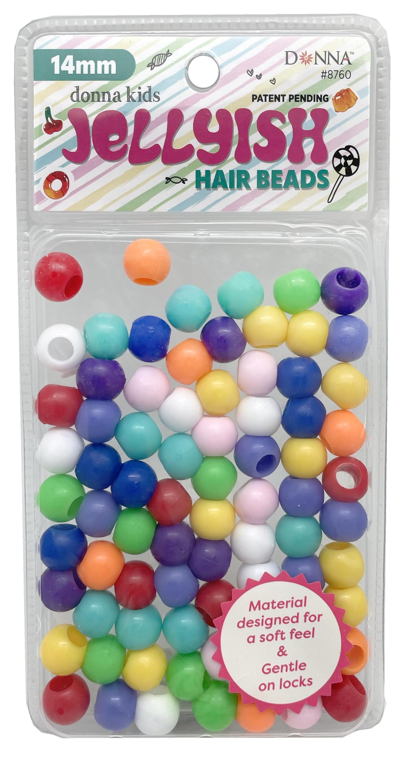 DONNA Kids Glow in The Dark Hair Beads – Squishy, Jellyish Twist 14MM Rubber, Silicone Feeling, Accessories for Kids, Beads Jewelry Making Kit DIY Hair Braiding, ASSORT Color 1PC