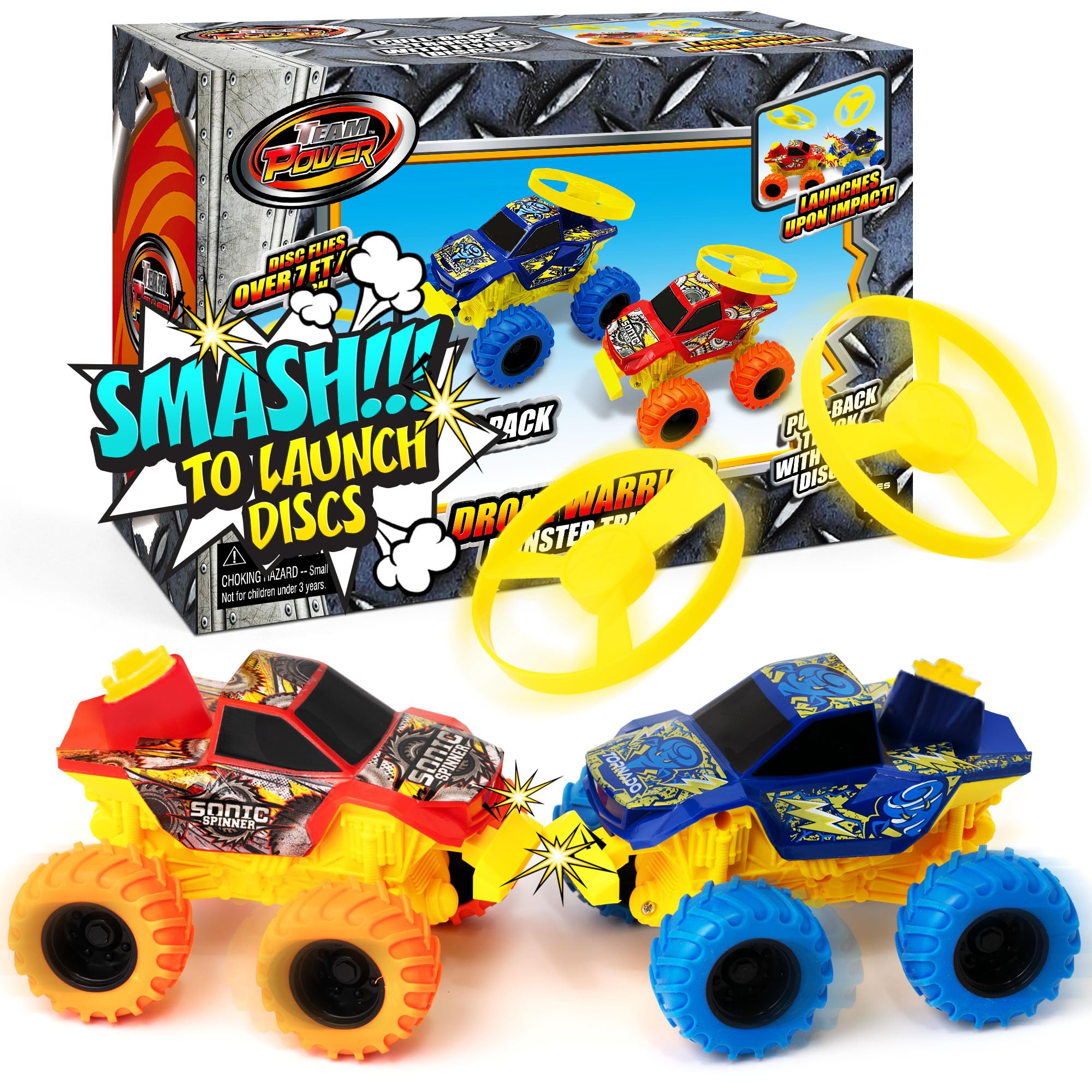 Amazon.com: Team Power 2 Pack Monster Truck Toys Drone Warrior