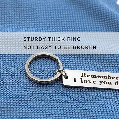 Miniatura 7 de XGAKWD Regalos para el día del padre de hija e hijo Llavero de joyería Remember I Love You Dad regalo de cumpleaños o Navidad para papá, plateado
