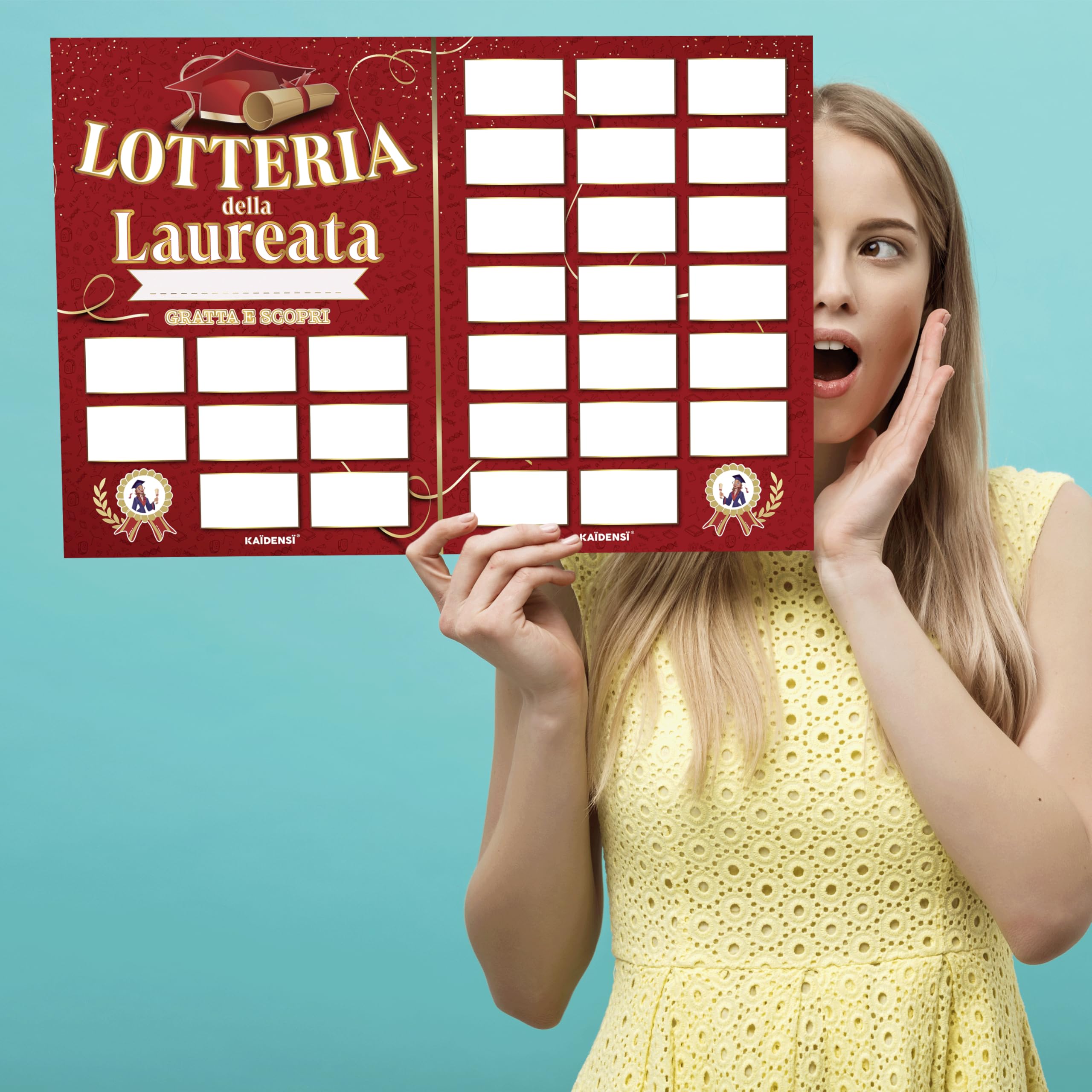 KAÏDENSÏ Regalo Laurea Donna - Gioco Gratta e Vinci Personalizzato - Scherzi Regali Divertenti