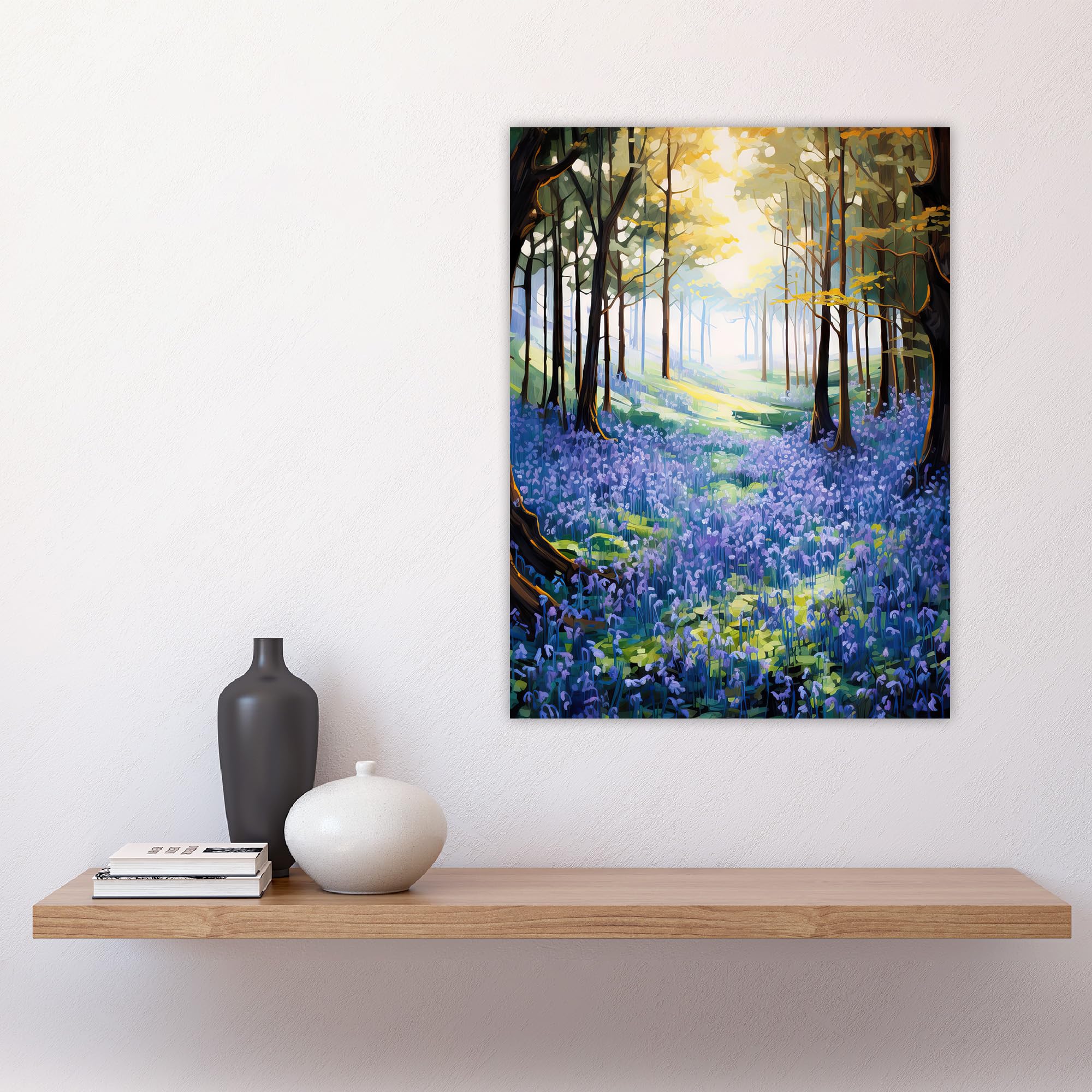 Artery8 Bluebell Wood Spring Flower Woodland Scene Oil Painting Forest Landscape Large Wall Art Poster Print Thick Paper 18X24 Inch - Image 4