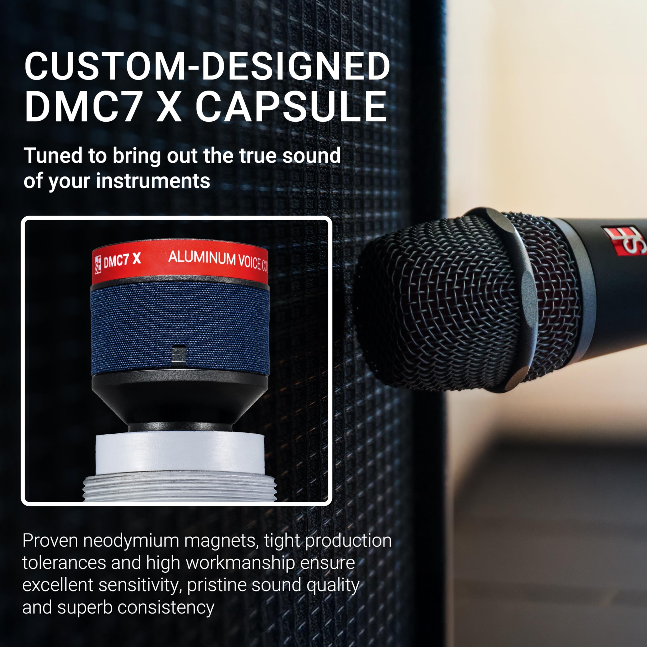 Amazon.com: SE ELECTRONICS V7 X Dynamic Instrument Microphone for