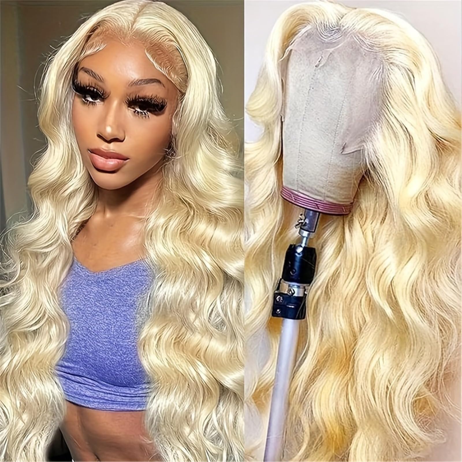 Parrucca Parrucca for capelli umani con parte anteriore in pizzo HD 13x4 bionda 613 da 30 pollici(18inches)