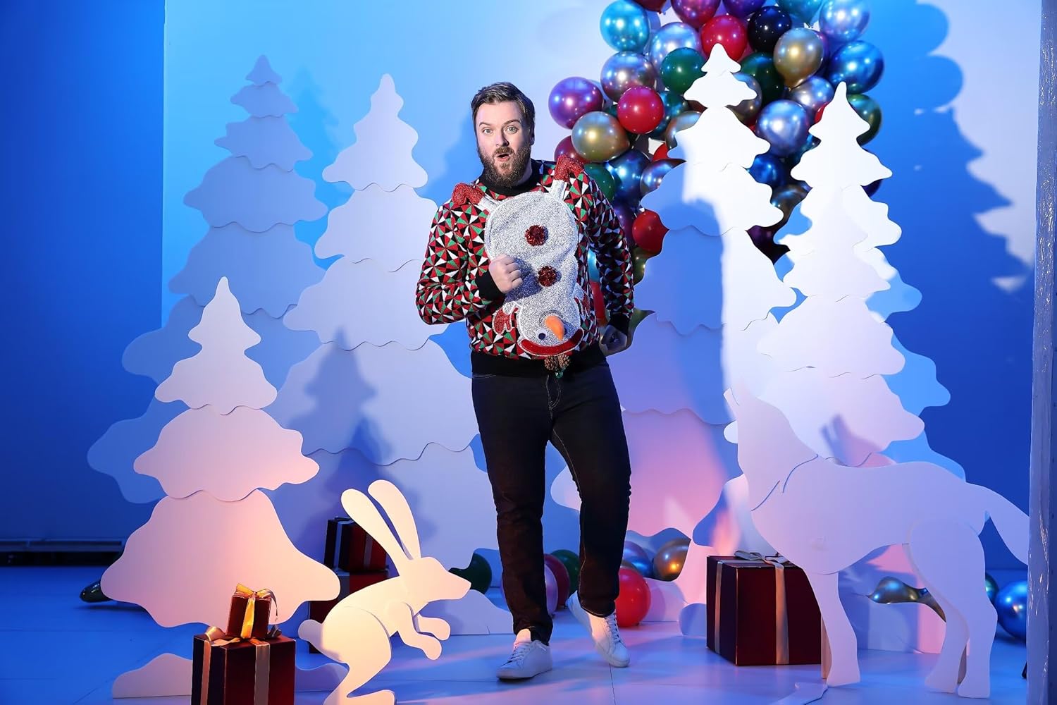 Men`s Ugly Christmas Sweater Women Unisex Funny Novelty Knit Santa Reindeer Pullover for Xmas Party - Image 5