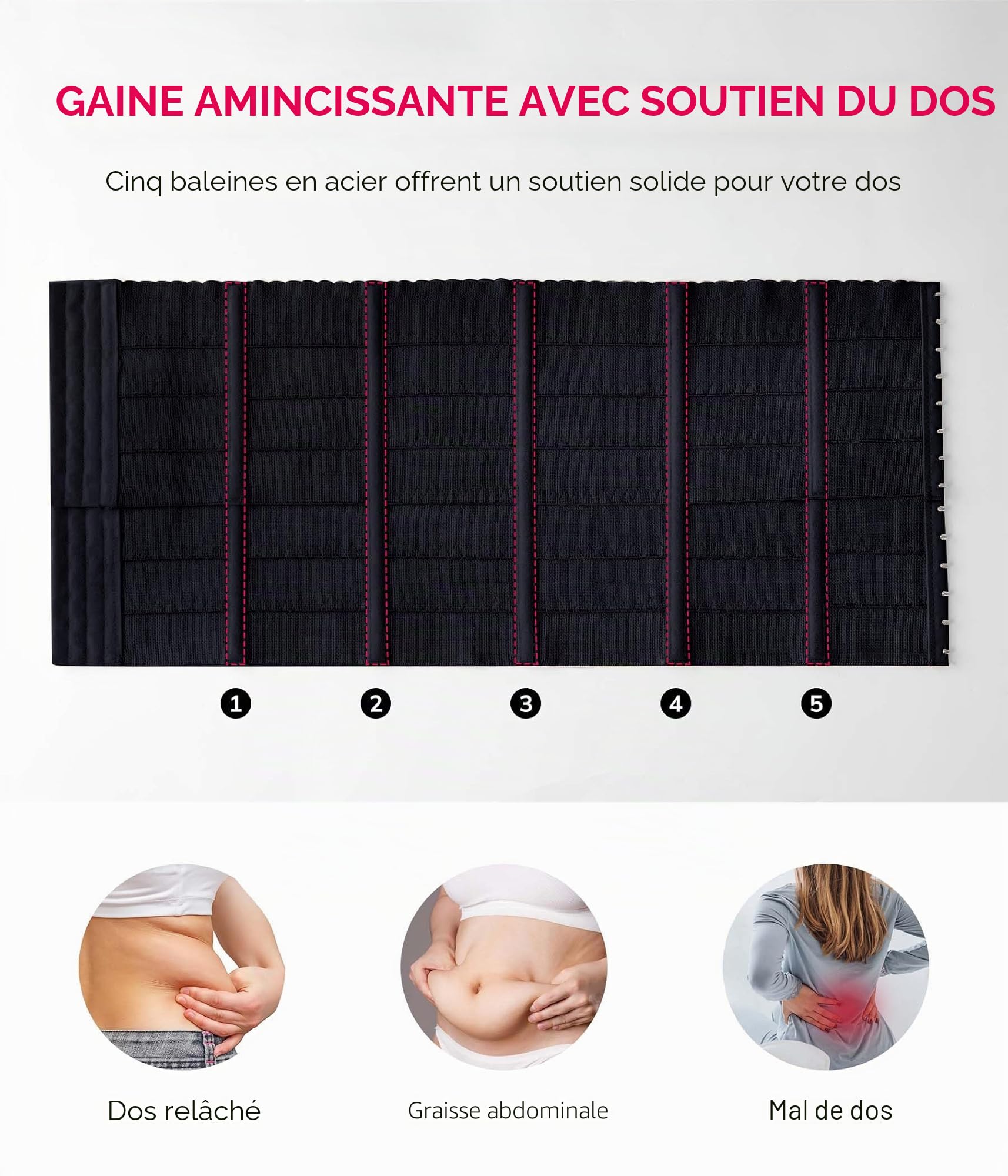 KUMAYES Gaine Amincissante Ventre Plat Femme Corset Minceur Waist Trainer Serre Taille Body Gainant Femme Ventre Plat Ceinture Post Accouchement