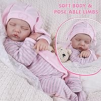 Vista 25 de Milidool Muñecas de bebé Reborn realistas de 20 pulgadas, cuerpo suave, muñeca de bebé de silicona realista, muñecas de bebé recién nacidas, muñecas